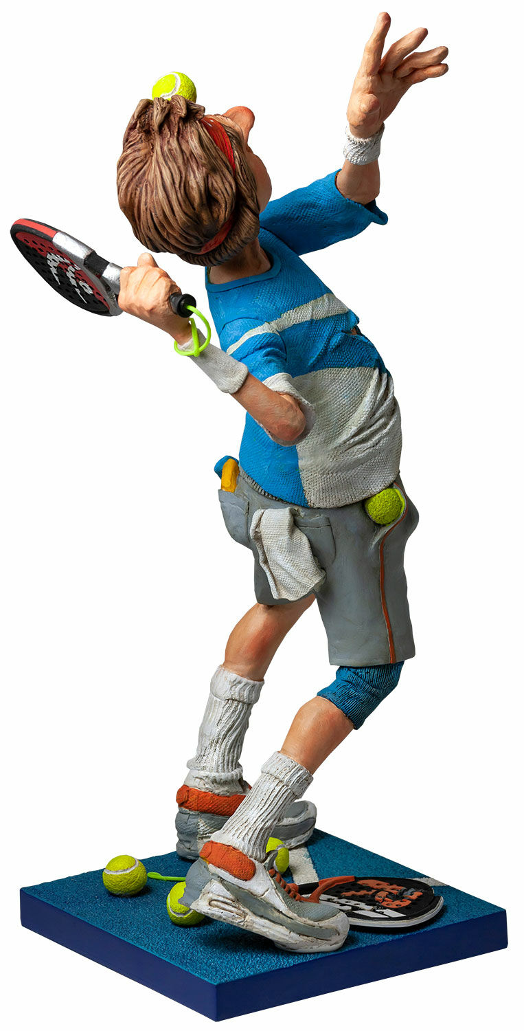 Caricature de sportif "Le joueur de tennis Padel", moulée et peinte à la main von Guillermo Forchino