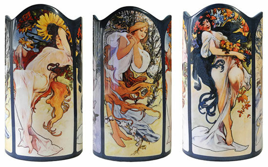 Keramikvase "De fire årstider" von Alphonse Mucha
