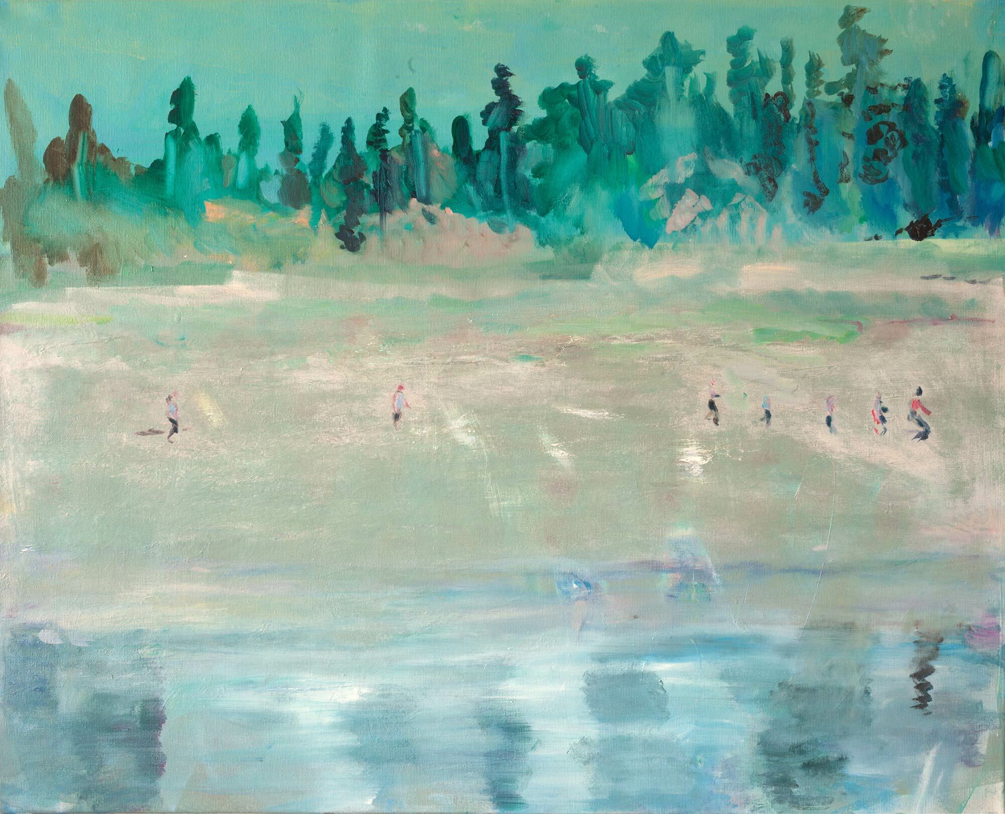 Picture "Walking Along the River I" (2020) (Unique piece) by Patricia Hell