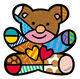 Art panel / wall object "Bear" by Romero Britto