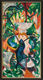Schilderij "Meisje bij de fontein" (1913), zwart met gouden lijst van August Macke