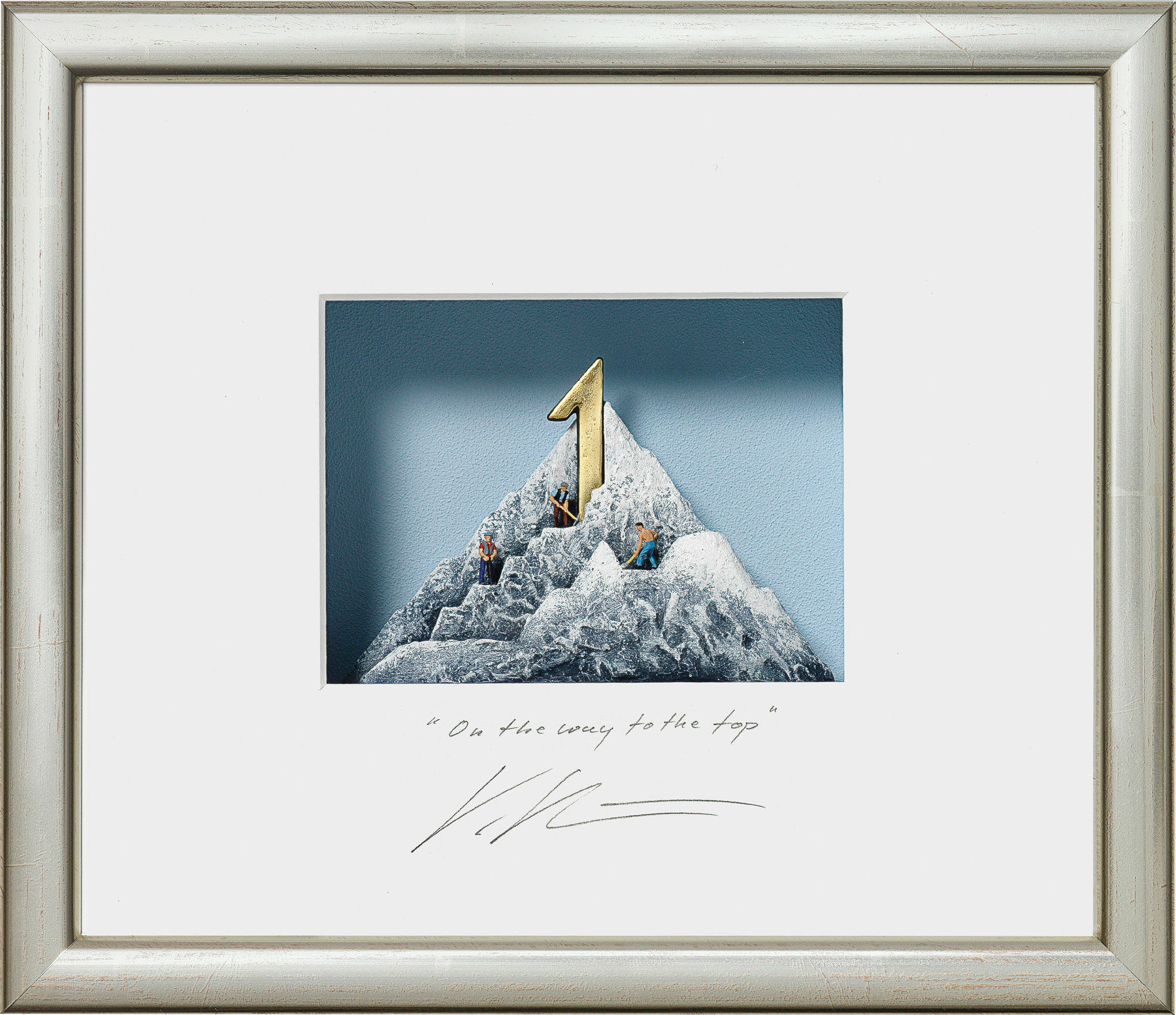 3D Picture "On the Way to the Top", framed by Volker Kühn