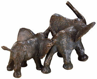 Sculpture "Elephant Family", bronze by Kurt Arentz