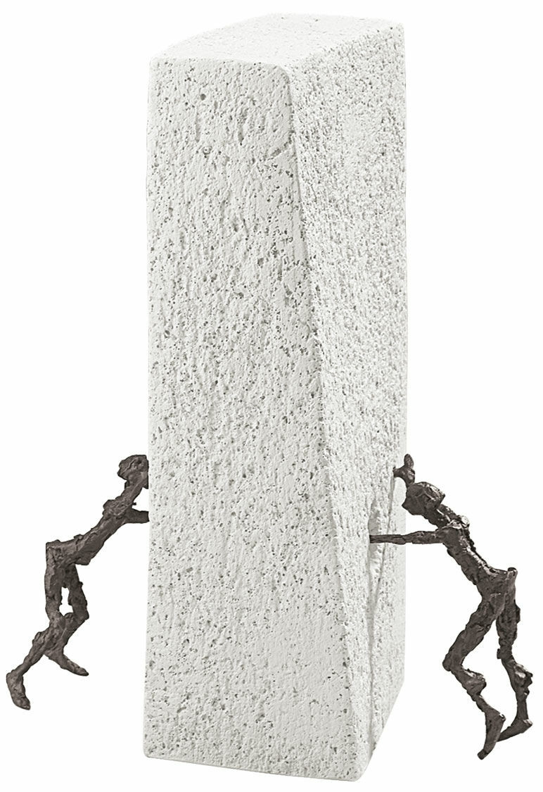 Sculpture "Breakthrough", bronze and cast stone by Luise Kött-Gärtner