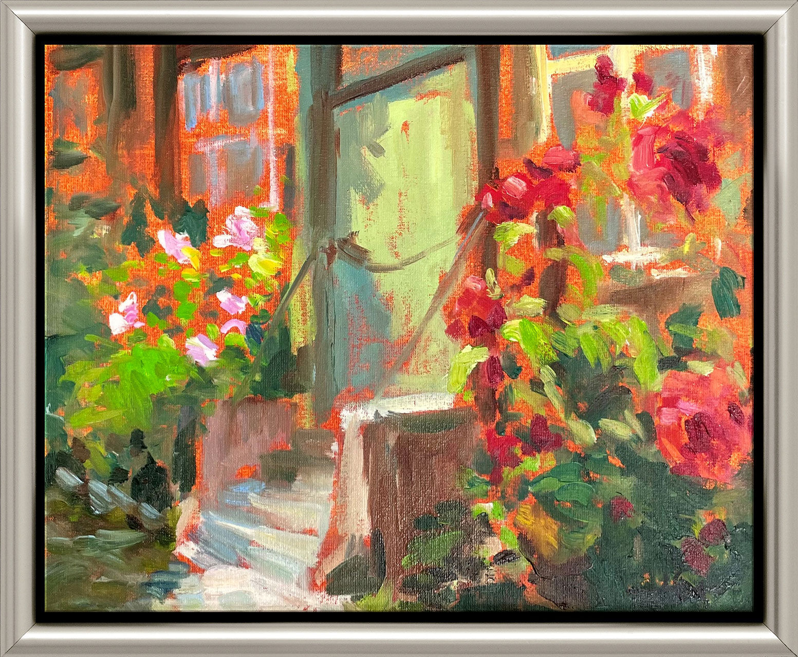 Picture "Green Door" (2022) (Original / Unique piece), framed by Anke Gruss