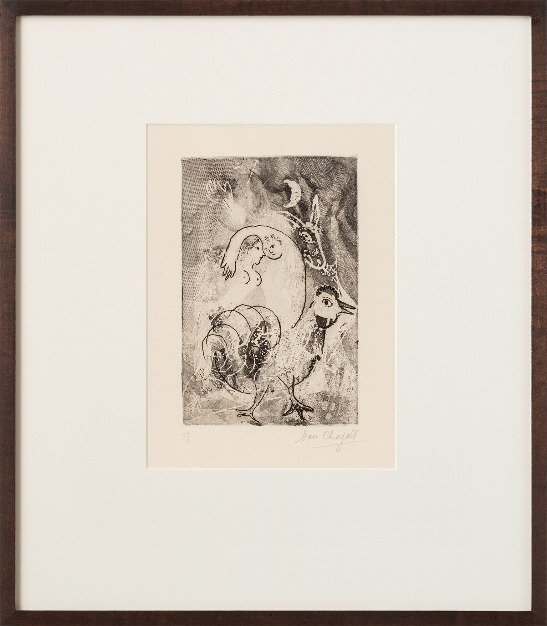 Picture "Le couple avec le coq" (1926-1944) by Marc Chagall