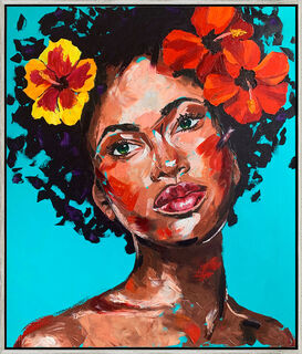 Tableau "Caribbean Queen" (2024) (Originale / Pièce unique), encadré