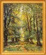 Quadro "Viale del sole", incorniciato di Franz Courtens