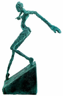Skulptur "Auf leisen Sohlen" (2020), Bronze von Helge Leiberg