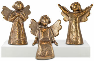 3-teiliges Miniatur-Skulpturenset "Bronzeengel" (ohne Deko)