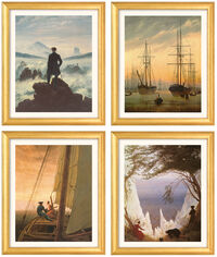 Set of 4 pictures, golden framed version