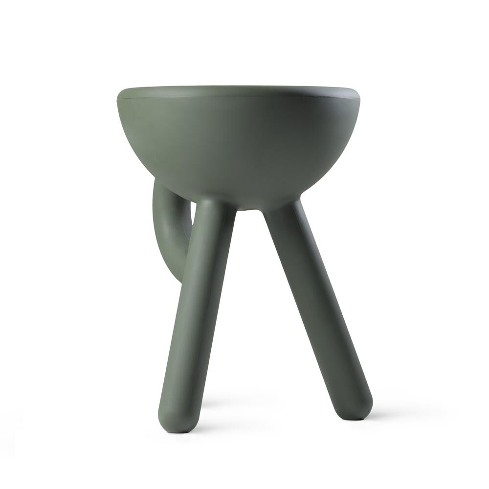Tavolino "Tubby Stool olivegreen" (per uso interno ed esterno) – disegnato da Gerard de Hoop di  Werkwaardig