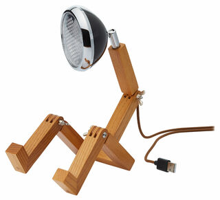 Fleksibel LED-bordlampe "Mini Mr. Wattson USB", sort version
