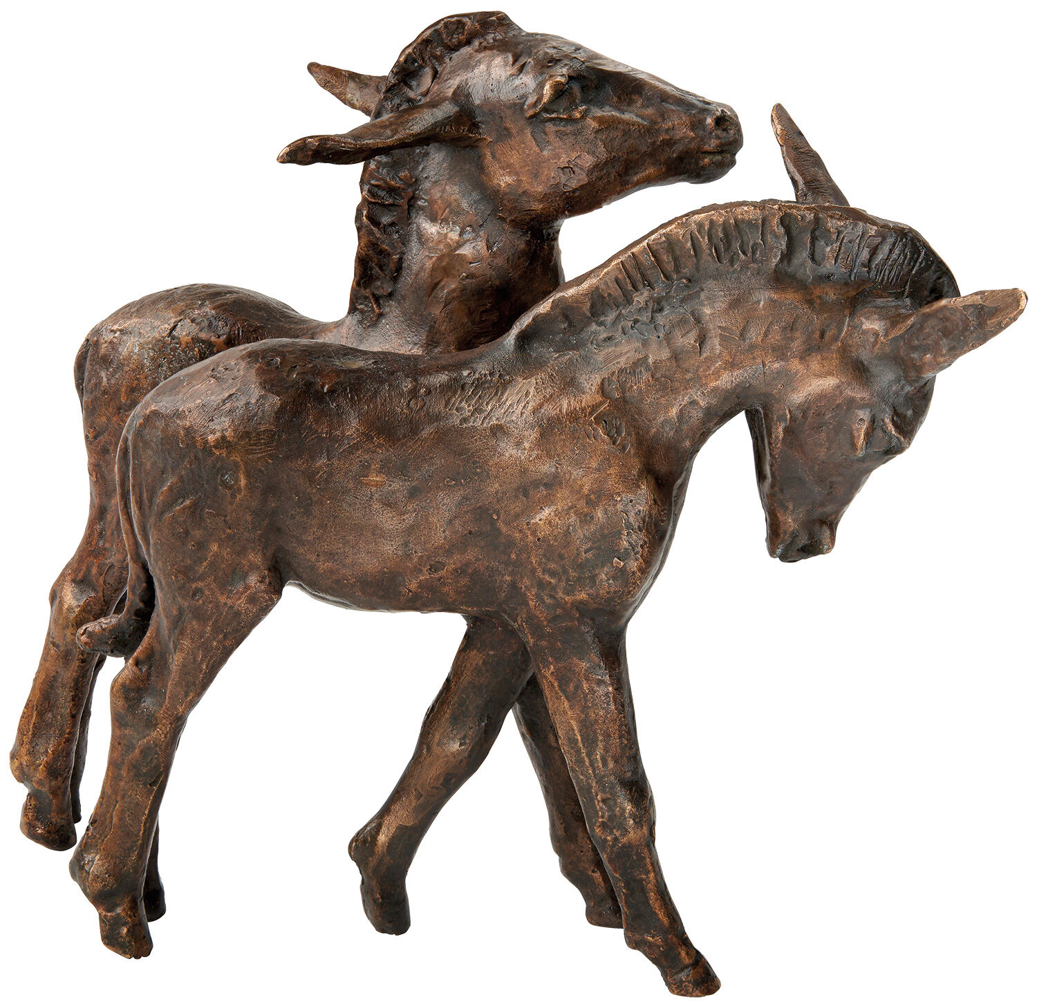 Skulptur "Eselpaar", Reduktion in Bronze von Kurt Arentz