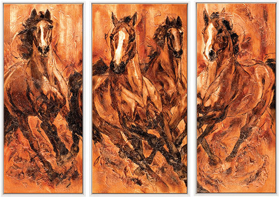 Triptych "Odjezd", zarámováno od Kerstin Tschech
