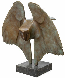 Skulptur "Fliegende Eule No. 7", Bronze