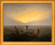 Obraz "Wschód księżyca nad morzem" (1821), oprawiony w ramę autorstwa Caspar David Friedrich