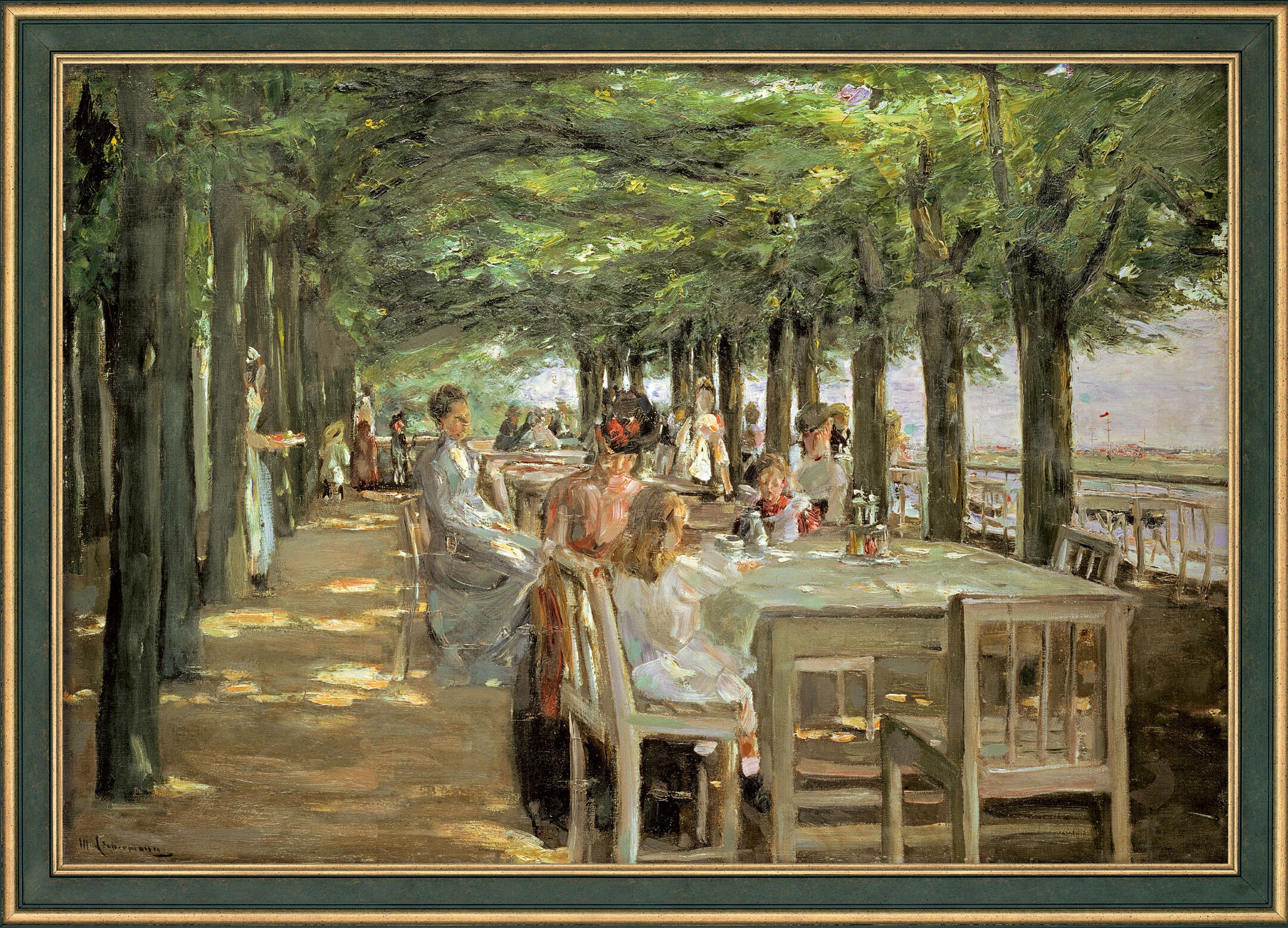 Picture "Terrace at Restaurant Jacob" (1902-03), framed by Max Liebermann