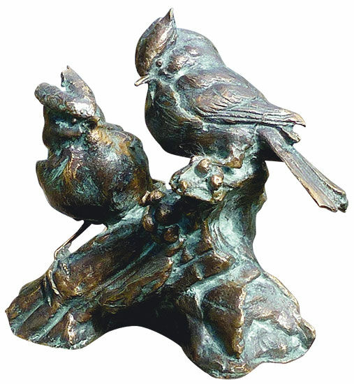 Sculpture de jardin " Couple d'oiseaux ", bronze