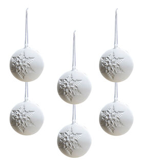 6 Weihnachtskugeln "Escadilla - Motiv Eiskristall" im Set, Porzellan