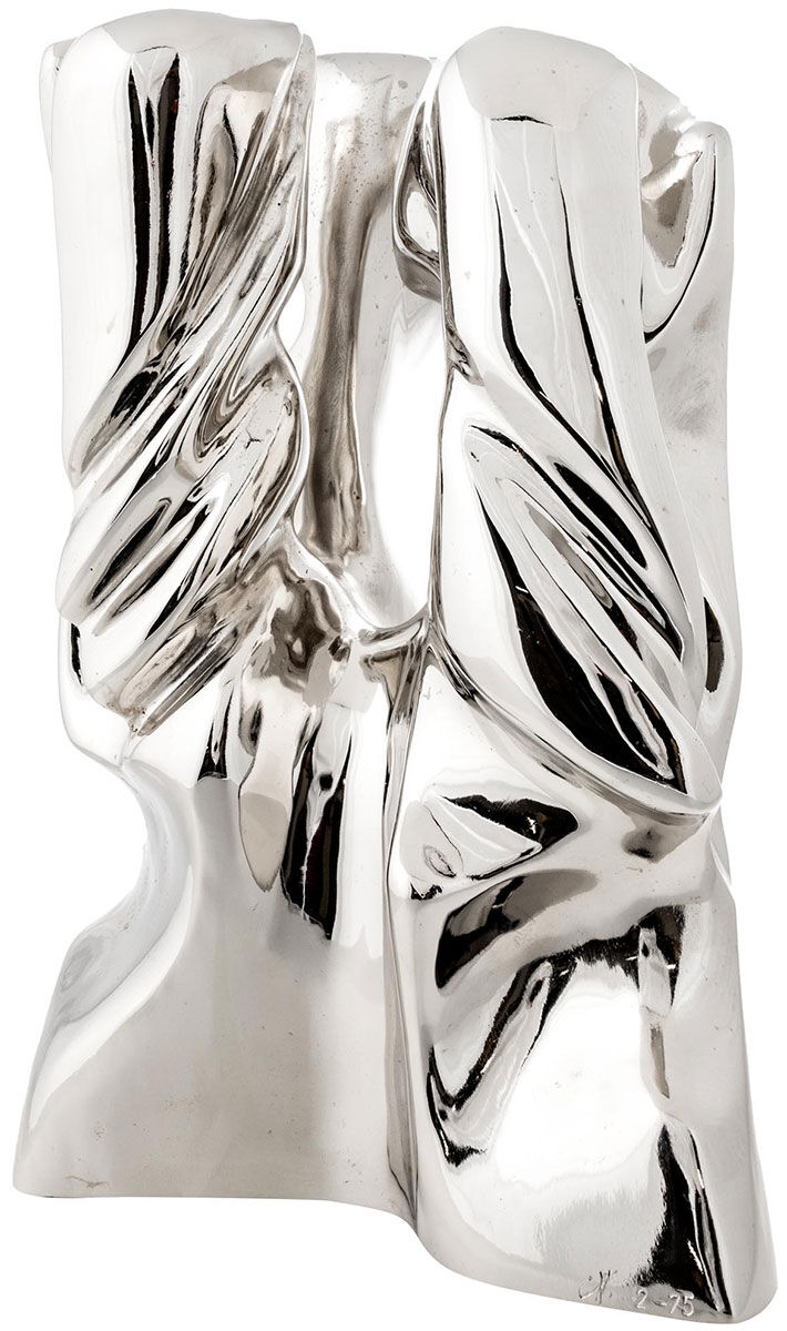Socha "Shifting Perspectives", chromovaný bronz od Cornelius Vandeputte