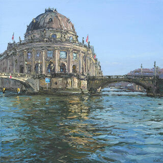Picture "Bode-Museum in Berlin" (2023) (Original / Unique piece), on stretcher frame by Peter Witt