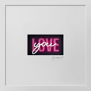 3D-Bild "LOVE YOU", gerahmt