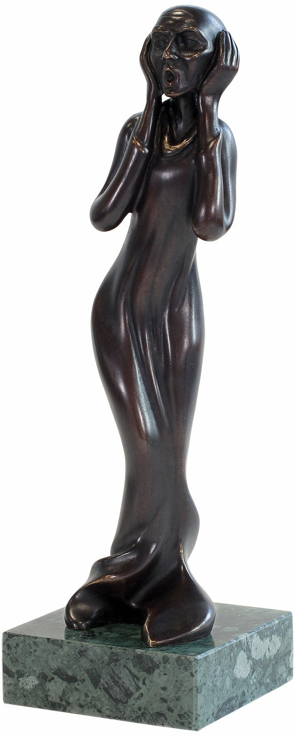 Sculptuur "De schreeuw" - naar Edvard Munch, brons von Jochen Bauer