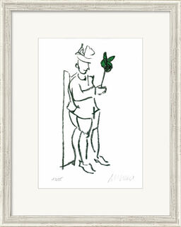 Picture "Compliment", green, framed by Armin Mueller-Stahl