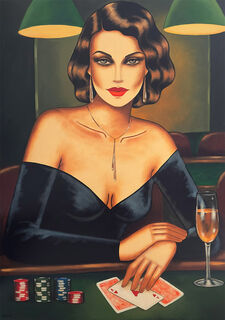 Bild "Queen of the Game - Femme Fatale Serie" (2025) (Original / Unikat), auf Keilrahmen