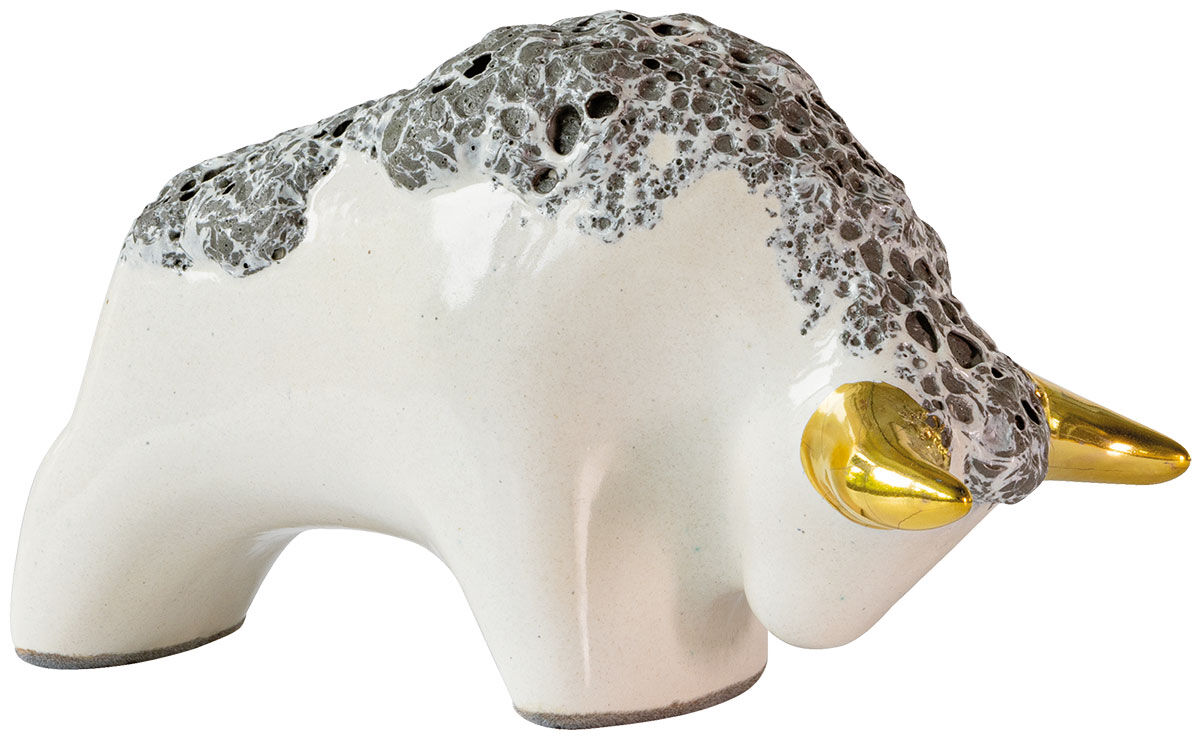 Keramikfigur "Bull", vit version