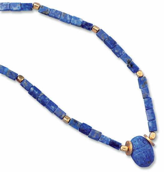 Skarabæhalskæde lavet af ægte Lapis Lazuli von Petra Waszak