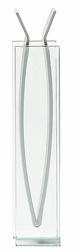 Glass vase "Metal Band", high version - MoMA Collection - Design Peter Hewitt