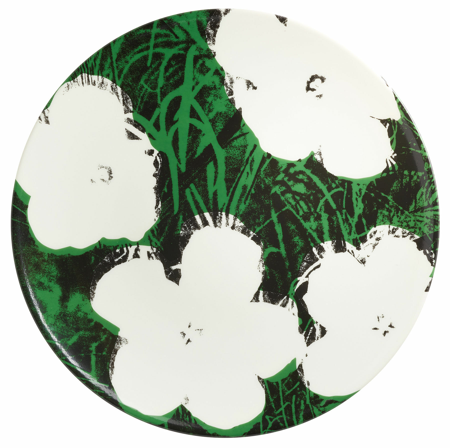 Porcelain plate "Flowers" (white) by Andy Warhol