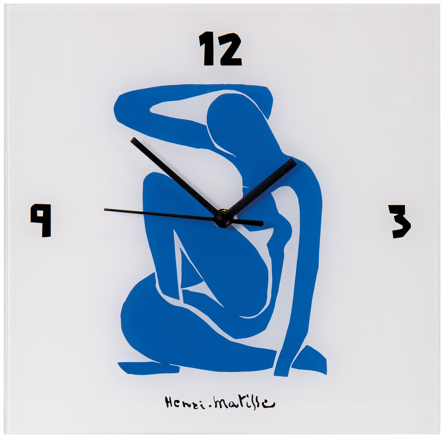 Horloge murale "Nu bleu II" (1952), verre de Henri Matisse