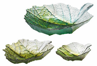 Set of 3 glass bowls "Maple Leaf" by Mats Jonasson