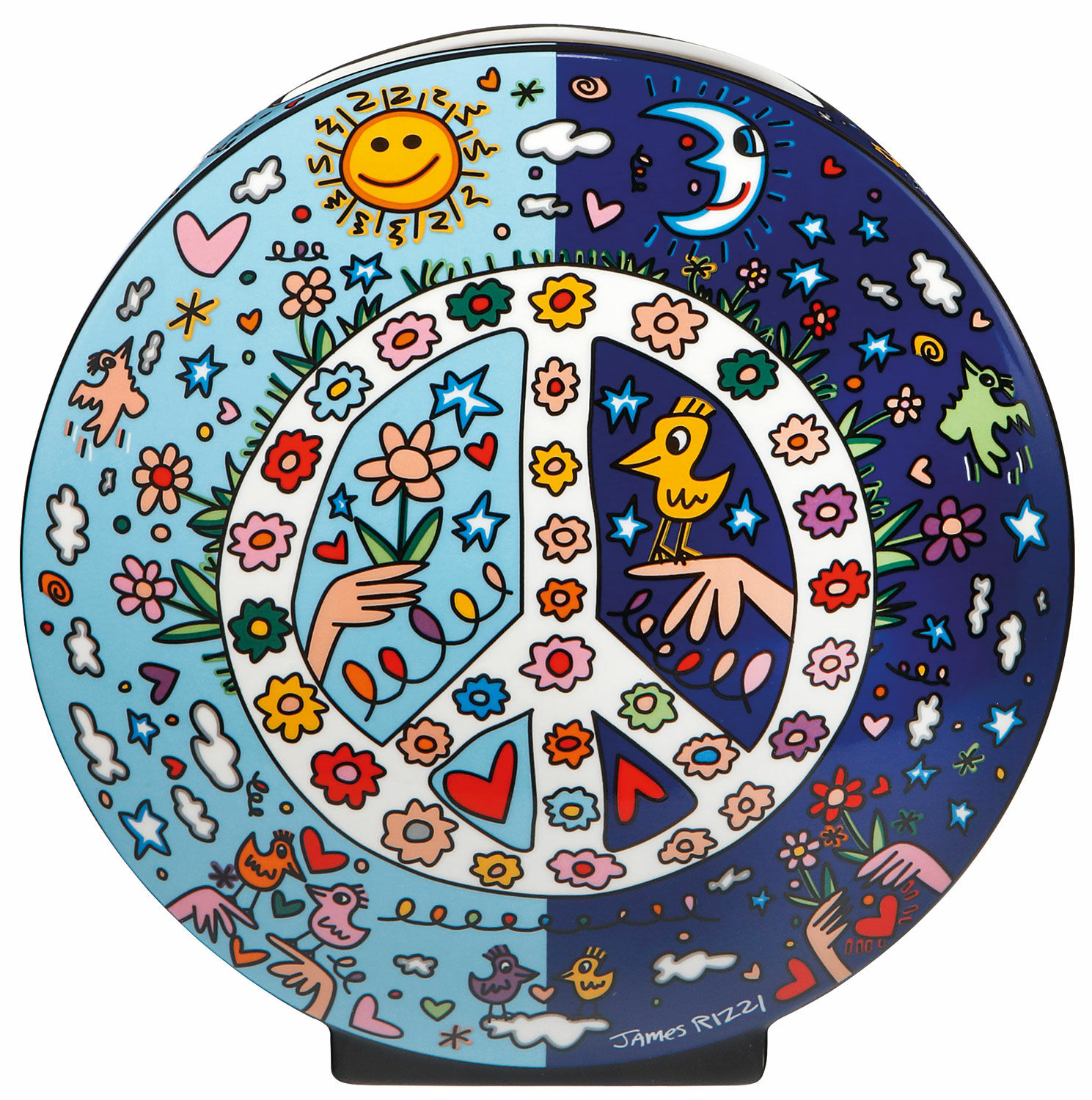 Porcelain vase "Give Peace a Chance" by James Rizzi