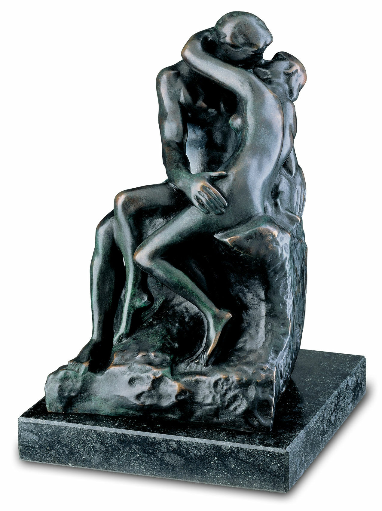 Skulptur "Der Kuss" (27 cm), Version in Bronze von Auguste Rodin