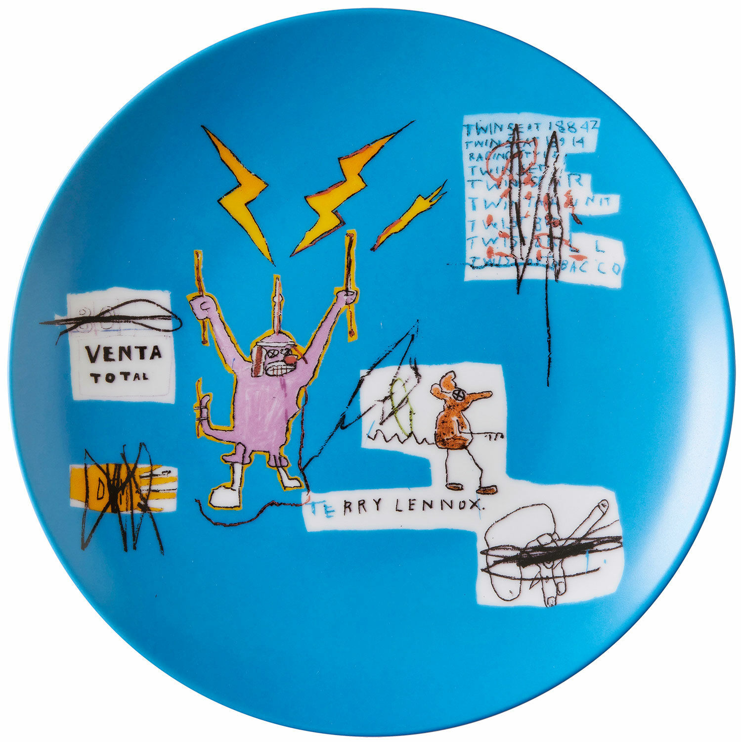 Porcelain plate "Venta" by Jean Michel Basquiat