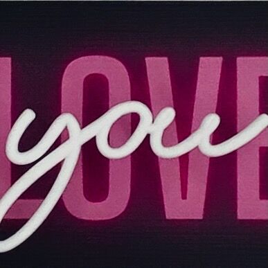 "LOVE YOU" – 3D-bild, inramad av Ralf Birkelbach
