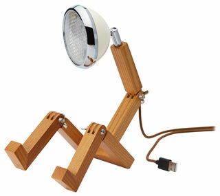 Piffany Copenhagen: Flexible LED-Tischlampe "Mini Mr. Wattson USB", weiße Version von Piffany Copenhagen