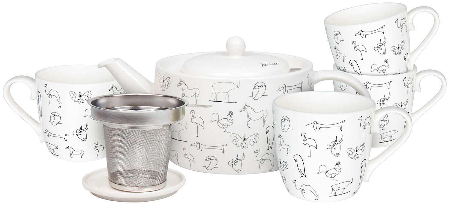 Service à thé 7 pièces "Animaux" avec motifs de l'artiste, porcelaine de Pablo Picasso