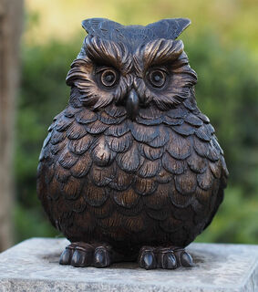 Garden sculpture "Sitting Owl" (without pedestal), bronze