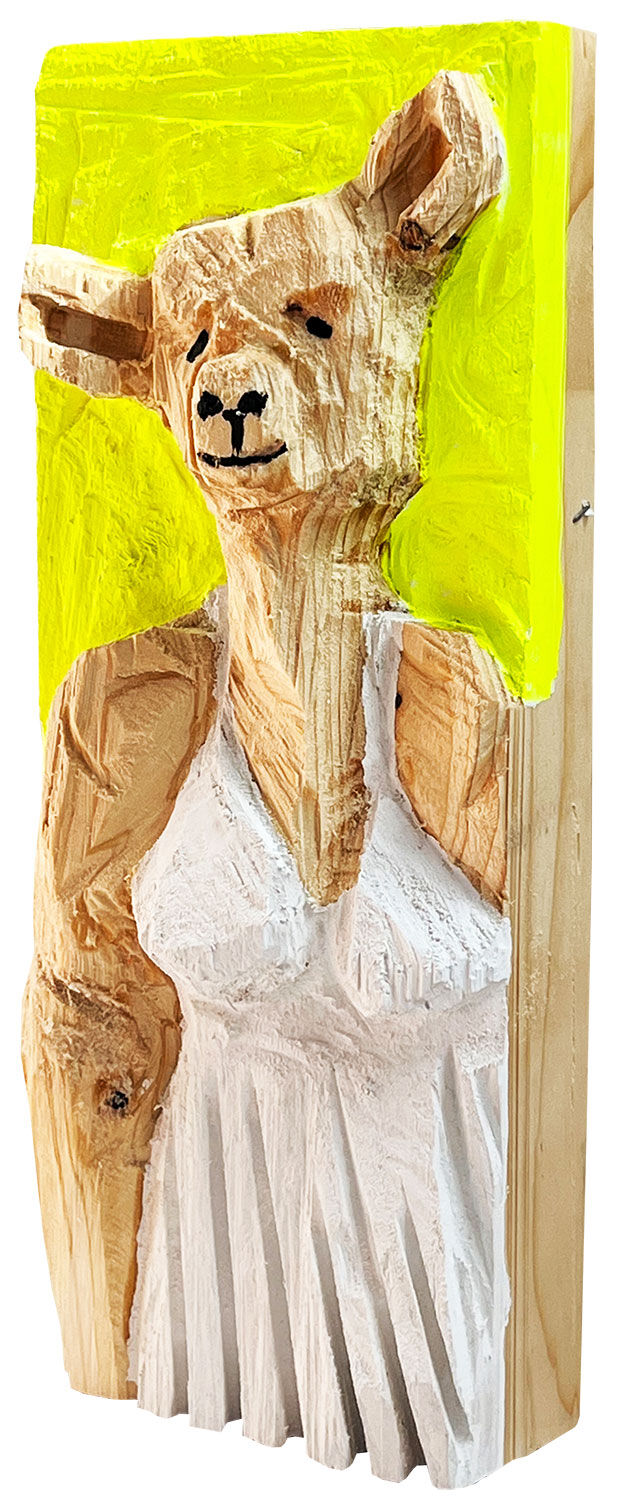 Wandrelief "Marilyn Lämmle" (2026) (Original / Unikat), Holz von Jörg Herz