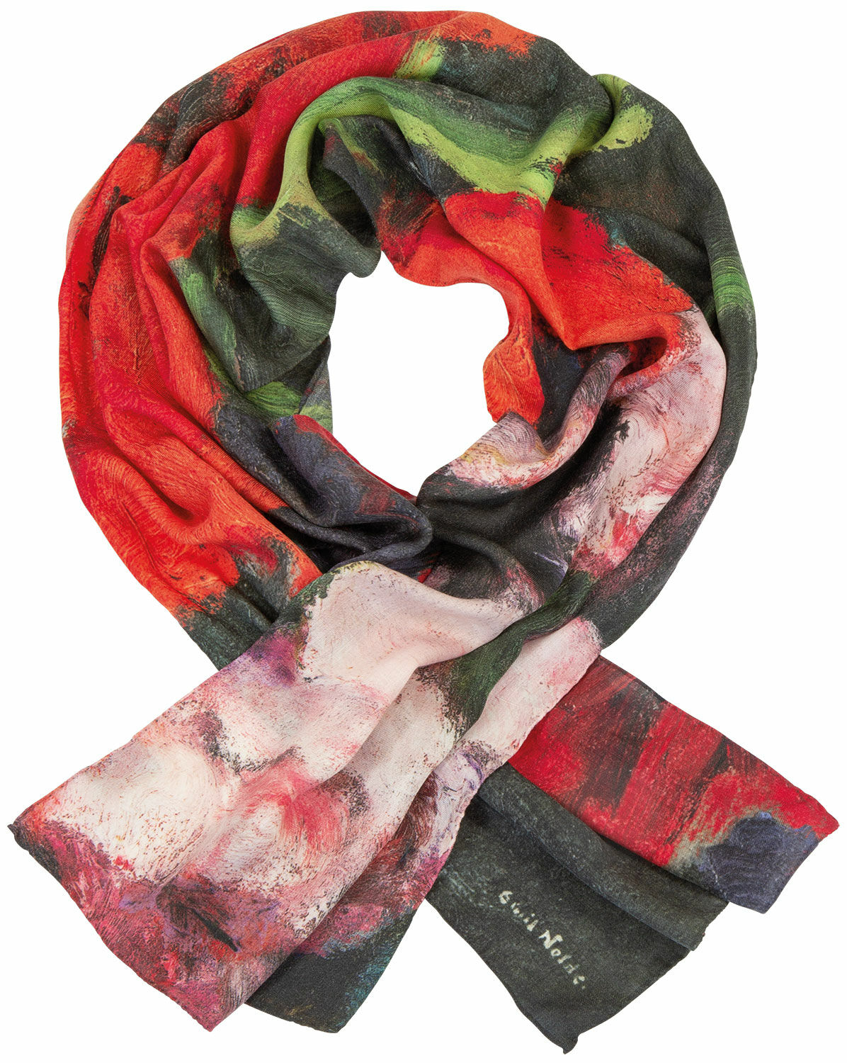 Wool scarf "Large Poppies (Red, Red, Red)" by Emil Nolde