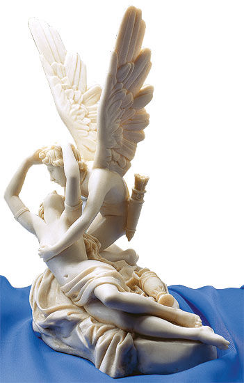 Sculpture "Psyche Revived by Cupid's Kiss" (1793), reduction in artificial marble by Antonio Canova
