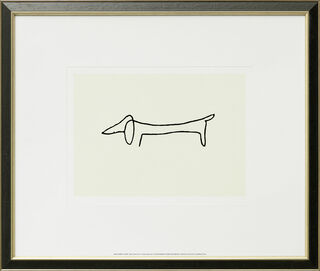 Bild "Der Hund - Le Chien", gerahmt von Pablo Picasso