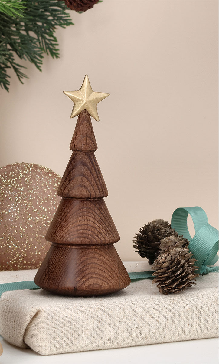 Decorative object "Fir Tree, Dark", wood by Spring Copenhagen