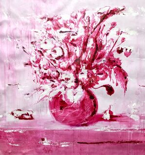 Tableau "fleurs roses" (2023) (Pièce unique)