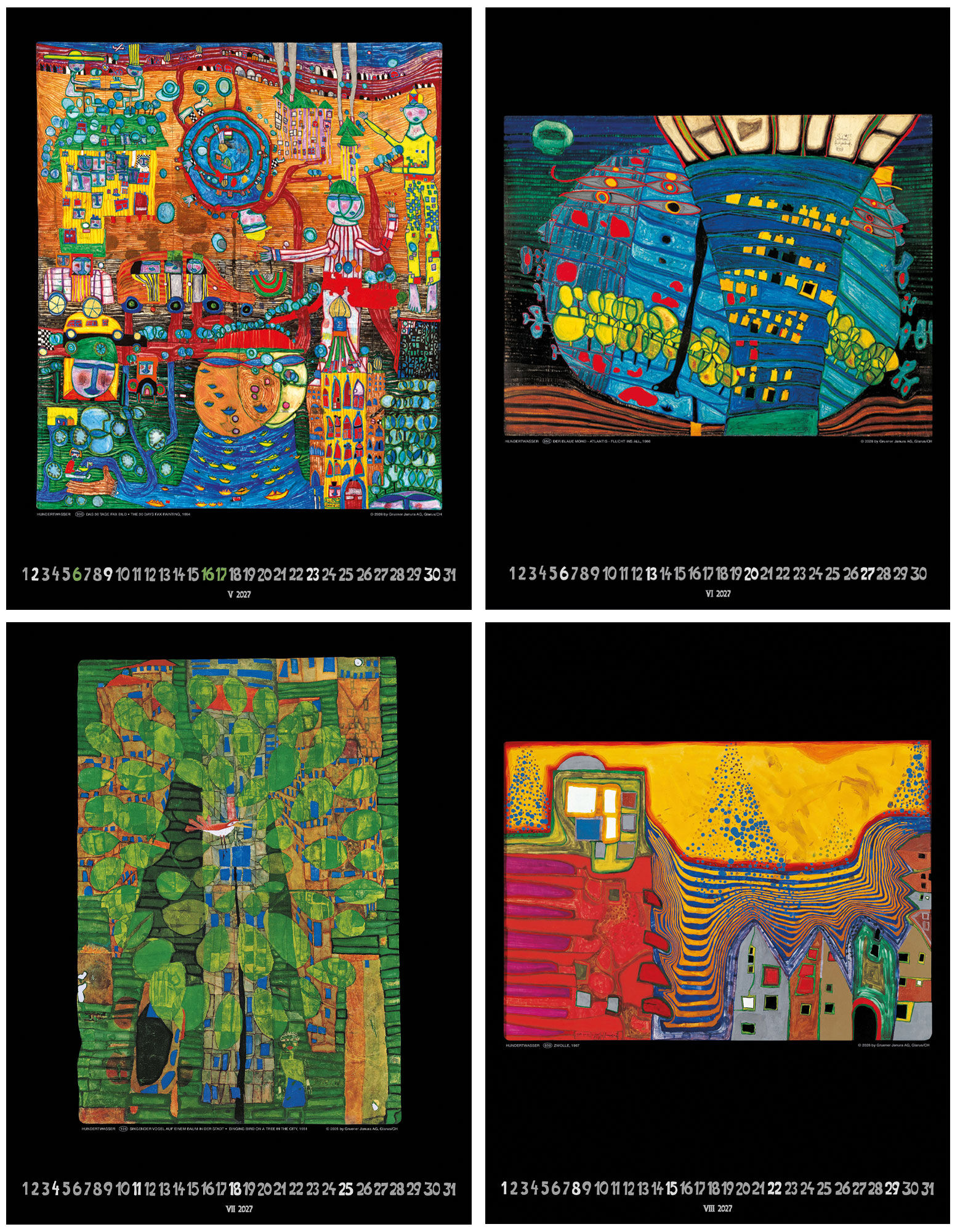 Kunstnerkalender 2027 af Friedensreich Hundertwasser